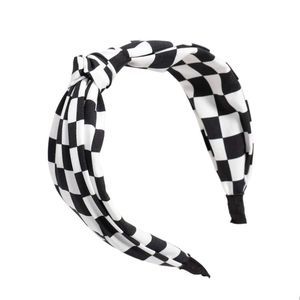 Checkered Black and White Hairband